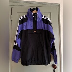 adidas Black & Purple Pullover Jacket with Trefoil Tag